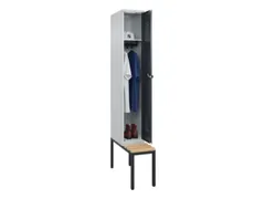 locker met bank,HxBxD 2120x300x815mm,1vak,vak B 300mm,draaigrendel