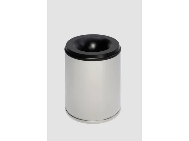 prullenmand van RVS zelfblussend 80 liter HxØ 560x465mm kop zwart