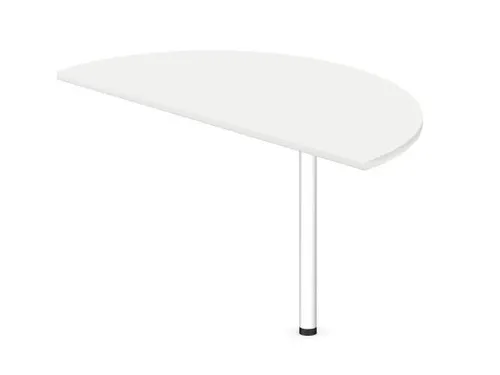 aanbouwtafel,i.h.v.,HxBxD 720-840x1200x600mm,halfrond,Bl-wit