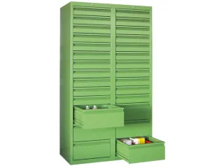 ladekast HxBxD 1800x1000x500mm 28laden RAL7035 front RAL7016 - 1