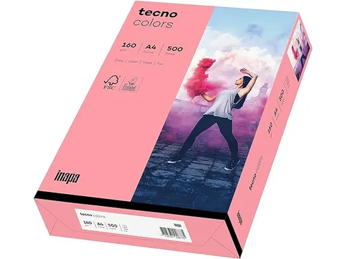 Inapa Tecno colors Gekleurd papier A4 Roze 160 gram 250vel
