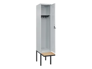 locker met bank,HxBxD 2120x400x815mm,1vak,vak B 400mm,draaigrendel - 2