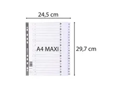 Bedrukte tabbladen geplastificeerde tabs 20-delig A-Z A4 maxi Assorti
