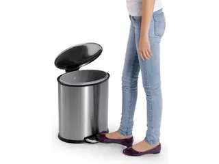 Fraaie Pedaalemmer Ellipse Step Bin 20 Liter Mat Rvs - 8