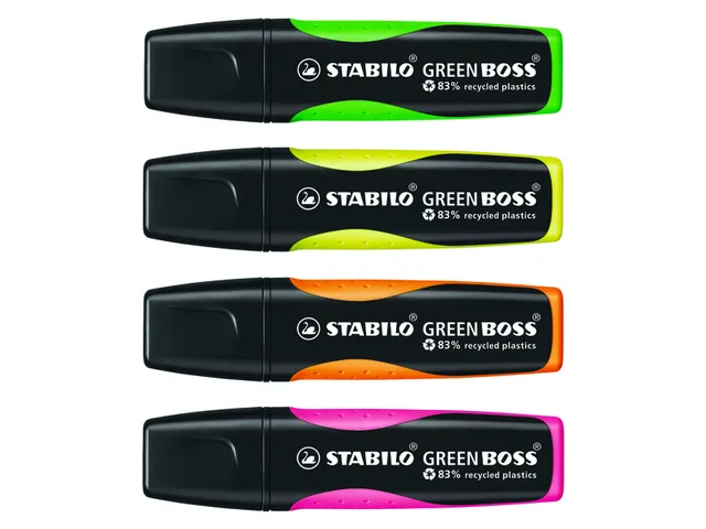 Markeerstift Stabilo Boss Green Assorti 4Stuks