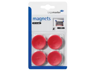 Magneet Legamaster 30mm 850gr rood 4 stuks - 1
