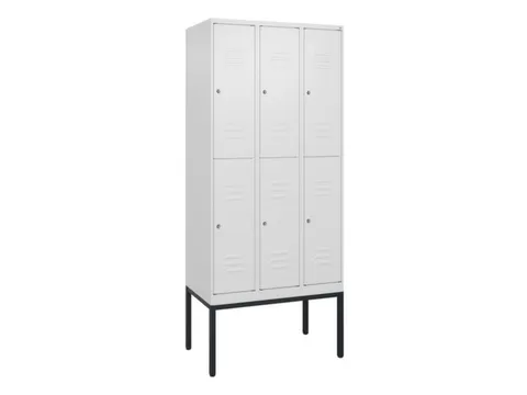 dubbeldekse locker,HxBxD 2120x900x500mm,3x2vak.,vak B 300mm,cil.-slot