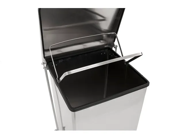 Poubelle à pédale industrielle 90L inox mat