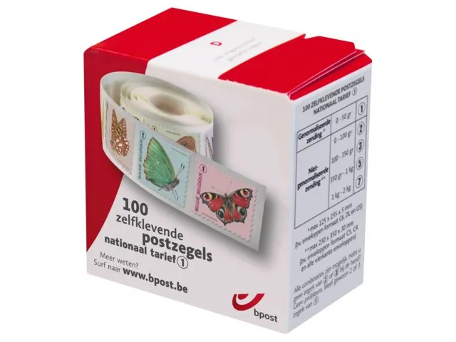 Timbres Belgique Valeur 1 Autocollant 100pcs