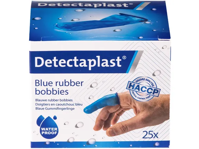 Vingerbobs Rubber Latexvrij Blauw Pak van 25 stuks Universele Maat