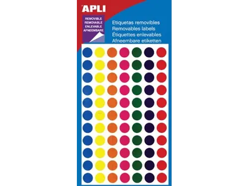 Apli Verwijderbare Etiketten Cirkel Ø8mm assorti 308 Stuks
