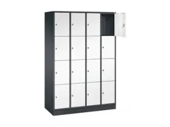 lockerkast,HxBxD 1950x1220x500mm,4x4vakken,cil.-slot,sokkel