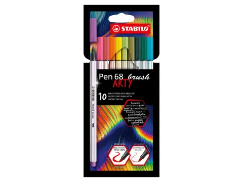 Brushstift STABILO Pen 568/10 Arty assorti set à 10 stuks