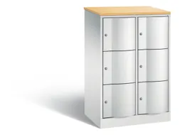 lockerkast cil.slot 1255x770x540mm 2x3 vakken RAL7035 front RAL7035