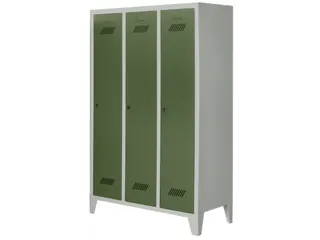 lockerkast v. kinderen,HxBxD 1600x930x500mm,3vak,RAL7035,front RAL6011 - 2