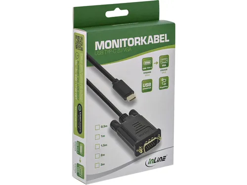Kabel inLine USB-C VGA 3.1 M/M 2 meter zwart