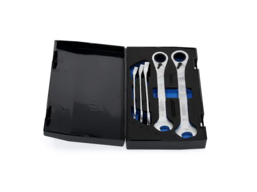 7 UR-005 Set steeksleutels met ringratel,omkeerbaar 5-delig 8-19mm