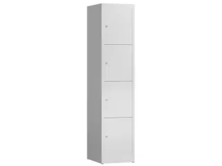Lockerkast 1800x415x500mm 1x4 vakken cilinderslot, sokkel, RAL7035 - 1