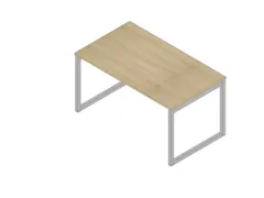 bureau,HxBxD 730x1400x800mm,blad eiken,sledeframe aluminium