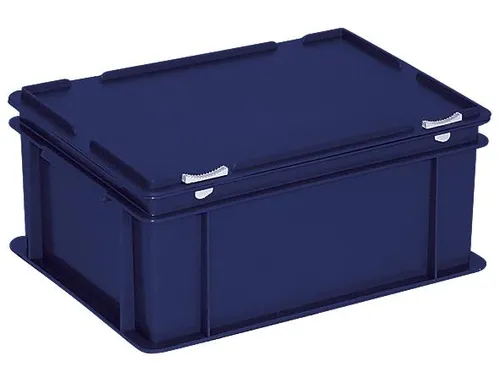 Euronorm Stapelkrat Hxlxb 180X400X300Mm 16L Met Deksel Blauw