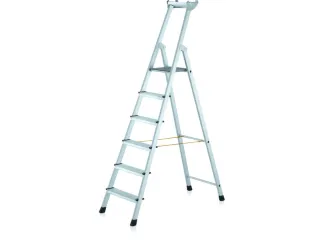 trapladder,eenzijdig,6trede(n),Stand H 1,49m,balk L 2,37m,aluminium - 1
