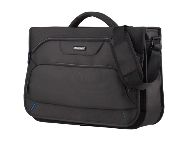 schoudertas Lightpak Solar zwart/blauw Polyester