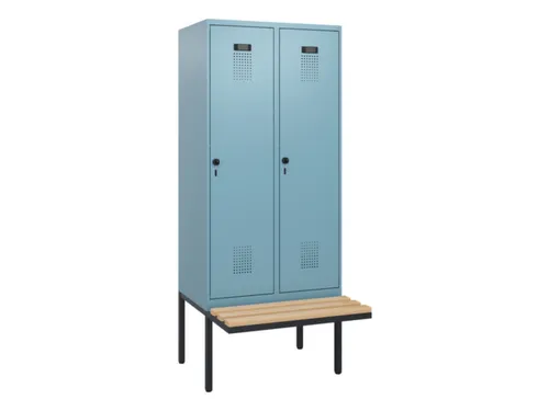 locker met bank,HxBxD 1950x800x815mm,2vak,vak B 400mm,draaigrendel