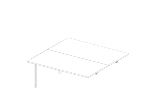 aanbouwtafel,v. benchtafel m. 4-voet,HxBxD 730x1600x1600mm,blad wit