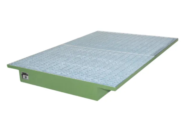 ophangbak,opvangvol. 200l,HxBxD 160x1750x915mm,m. rooster,staal