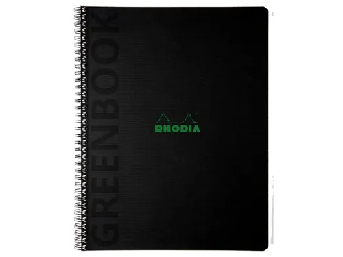 Notitieboek Rhodia Greenbook recycled A4+ lijn Soft Cover Zwart