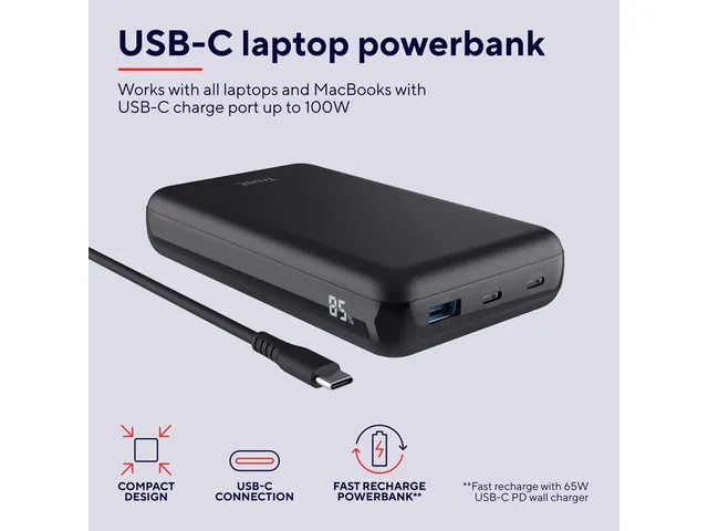 Powerbank Trust Laro laptop 100W