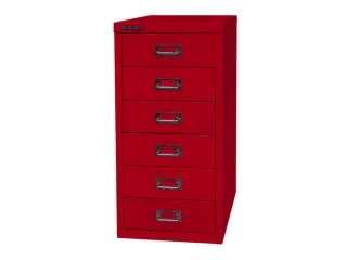 kantoor-ladekast HxBxD 590x279x380mm 6 laden romp kardinaalrood staal - 2