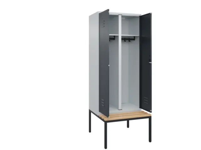 locker voor scheiding van kleding,HxBxD 2120x800x815mm,2vak