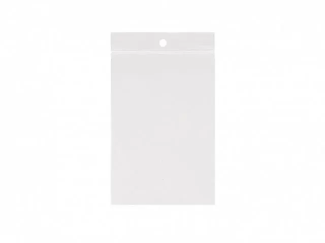 Gripsealzak 350x450mm Transparant 50 micron ldpe 5mm ophanggat