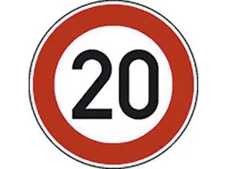 verkeersbord,maximumsnelheid 20km/h,conform StVO,aluminium
