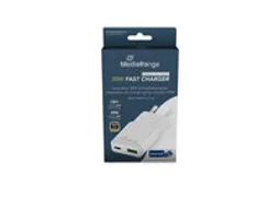 MRMA125 MEDIARANGE adapter fast charger 30 W GaN USB-A USB-C wit