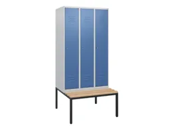 locker met bank,HxBxD 1950x900x815mm,3vak,vak B 300mm,cil.-slot