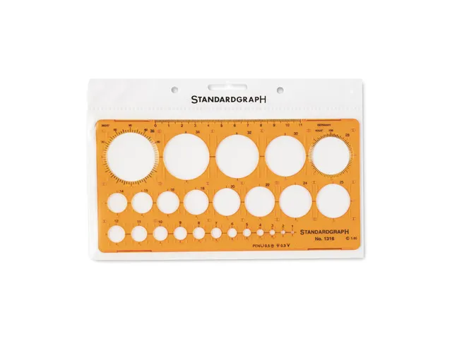Sjabloon cirkel Standardgraph 1-36mm 25 cirkels