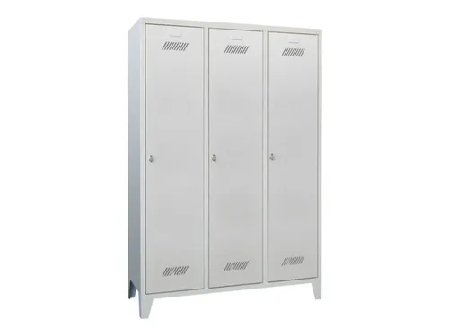 lockerkast,HxBxD 1850x1200x500mm,3vak,RAL7035,front RAL7035