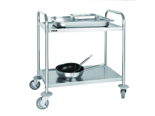 Serveerwagen Vogue met 2 plateaus 82.5x71 cm RVS