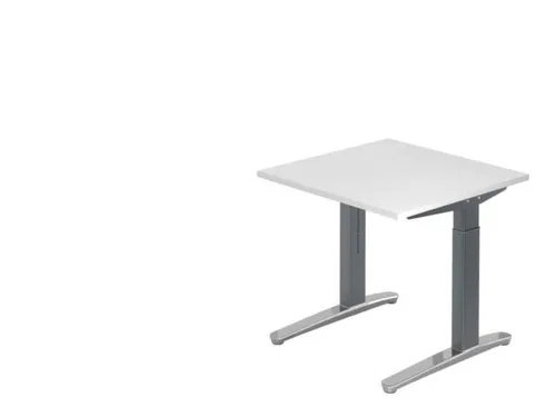 In hoogte verstelbaar bureau,HxBxD 680-850x800x800mm,blad wit