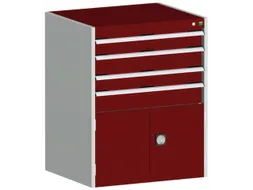 ladekast HxBxD 1000x800x750mm 5laden romp RAL7035 front RAL3004