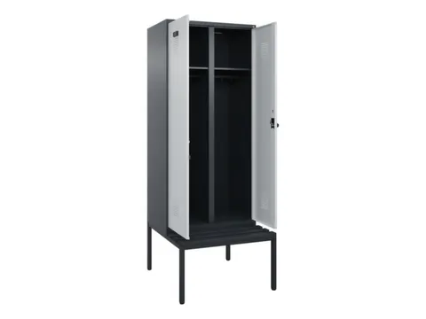 locker met bank,voor scheiding van kleding,HxBxD 2120x800x815mm,2vak