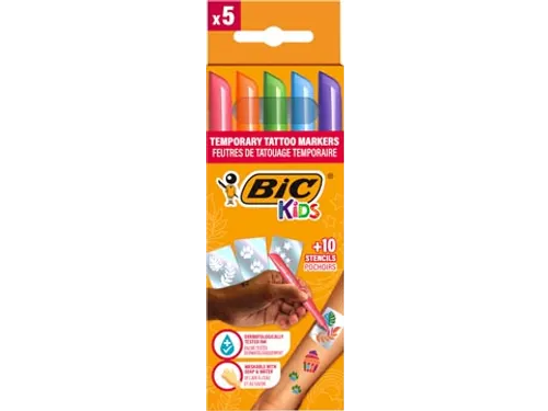 Tattoo Marker Set Assorti 5 Pennen En 10 Stencils