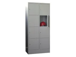 lockerkast,HxBxD 1850x800x500mm,2x4vakken,RAL7035,front RAL7016