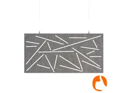 Akoestisch plafondpaneel met patroon uitsnede 60x120cm Grijs