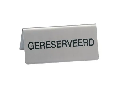 Bordje gereserveerd 2 zijdig