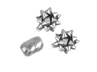 Polyband combi set zilver cadeaulint 1 ei 2 rozetten - 1