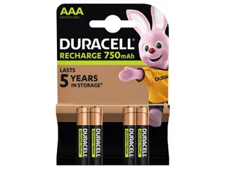 Batterij oplaadbaar Duracell 4x AAA 750mAh Plus - 1