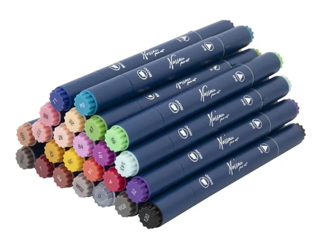 Marqueur à alcool Nassau Arts pointe duo set 24 couleurs